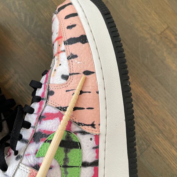 Nike Air Force 1 Low Tie Dye Men’s 9.5 Multicolor Green Pink Streetwear - Picture 8 of 14